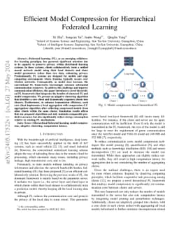 Efficient Model Compression for Hierarchical Federated Learning
