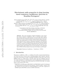 Discriminant audio properties in deep learning based respiratory
  insufficiency detection in Brazilian Portuguese