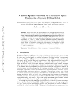 A Patient-Specific Framework for Autonomous Spinal Fixation via a
  Steerable Drilling Robot