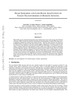Near-Infrared and Low-Rank Adaptation of Vision Transformers in Remote
  Sensing