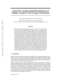 AttenCraft: Attention-guided Disentanglement of Multiple Concepts for
  Text-to-Image Customization
