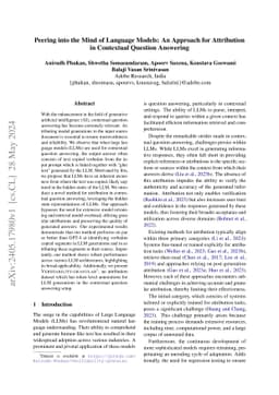 Peering into the Mind of Language Models: An Approach for Attribution in
  Contextual Question Answering