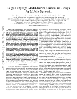 Large Language Model-Driven Curriculum Design for Mobile Networks