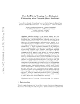 Fast-FedUL: A Training-Free Federated Unlearning with Provable Skew
  Resilience
