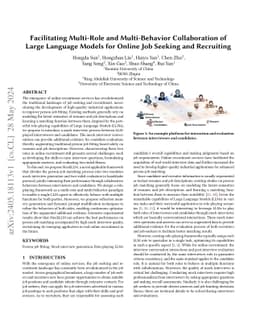 Facilitating Multi-Role and Multi-Behavior Collaboration of Large
  Language Models for Online Job Seeking and Recruiting