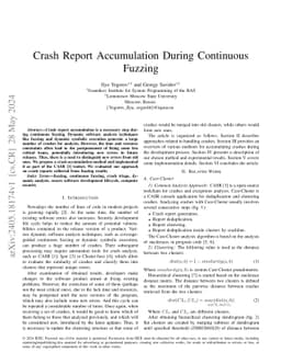 Crash Report Accumulation During Continuous Fuzzing