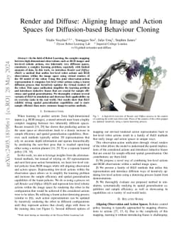 Render and Diffuse: Aligning Image and Action Spaces for Diffusion-based
  Behaviour Cloning