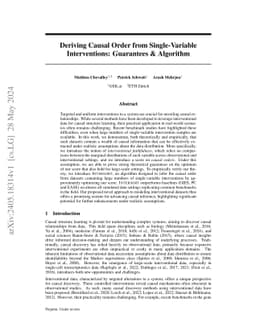 Deriving Causal Order from Single-Variable Interventions: Guarantees &
  Algorithm