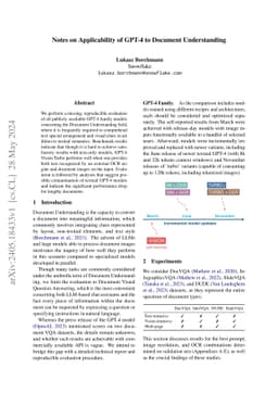 Notes on Applicability of GPT-4 to Document Understanding