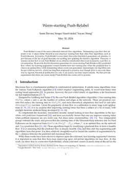 Warm-starting Push-Relabel