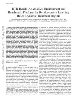 DTR-Bench: An in silico Environment and Benchmark Platform for
  Reinforcement Learning Based Dynamic Treatment Regime