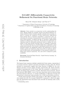 D-CoRP: Differentiable Connectivity Refinement for Functional Brain
  Networks