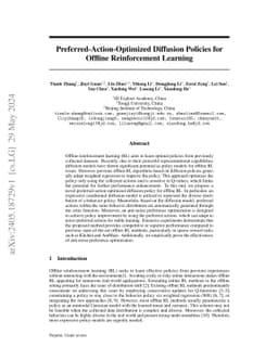 Preferred-Action-Optimized Diffusion Policies for Offline Reinforcement
  Learning