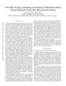Few-Shot Testing: Estimating Uncertainty of Memristive Deep Neural
  Networks Using One Bayesian Test Vector