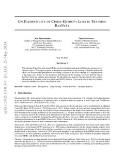 On Dissipativity of Cross-Entropy Loss in Training ResNets