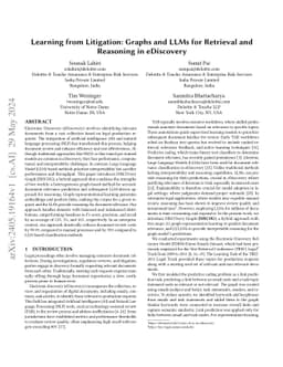 Learning from Litigation: Graphs and LLMs for Retrieval and Reasoning in
  eDiscovery