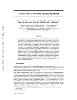 Multi-Modal Generative Embedding Model