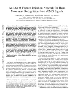 An LSTM Feature Imitation Network for Hand Movement Recognition from sEMG Signals