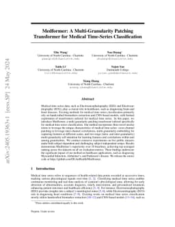 Medformer: A Multi-Granularity Patching Transformer for Medical
  Time-Series Classification
