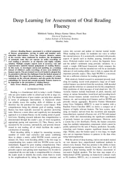 Deep Learning for Assessment of Oral Reading Fluency