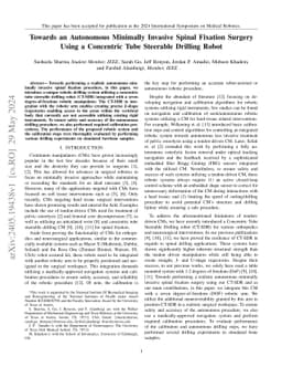 Towards an Autonomous Minimally Invasive Spinal Fixation Surgery Using a
  Concentric Tube Steerable Drilling Robot