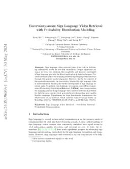 Uncertainty-aware sign language video retrieval with probability
  distribution modeling