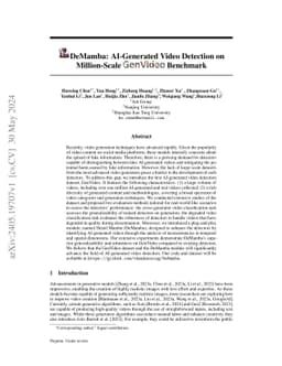 DeMamba: AI-Generated Video Detection on Million-Scale GenVideo
  Benchmark