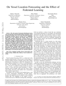 On Vessel Location Forecasting and the Effect of Federated Learning
