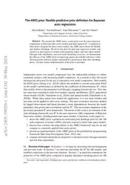 The ARR2 prior: flexible predictive prior definition for Bayesian
  auto-regressions