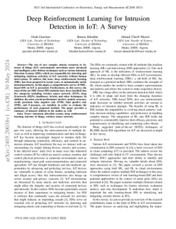 Deep Reinforcement Learning for Intrusion Detection in IoT: A Survey