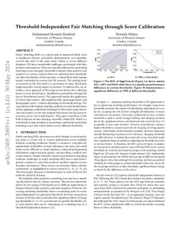 Threshold-Independent Fair Matching through Score Calibration