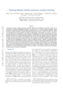 Training-efficient density quantum machine learning