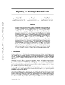 Improving the Training of Rectified Flows