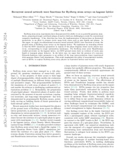 Recurrent neural network wave functions for Rydberg atom arrays on
  kagome lattice