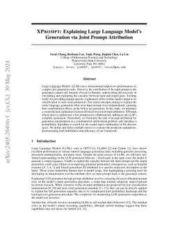 XPrompt:Explaining Large Language Model's Generation via Joint Prompt
  Attribution