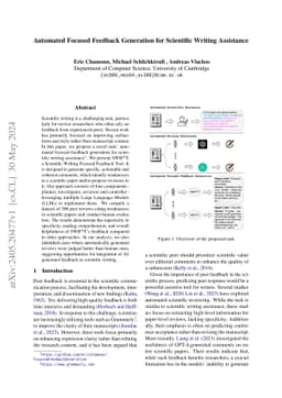Automated Focused Feedback Generation for Scientific Writing Assistance