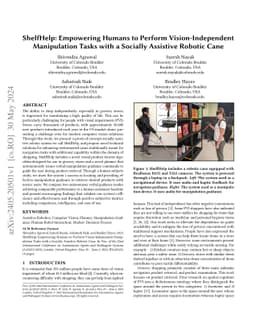 ShelfHelp: Empowering Humans to Perform Vision-Independent Manipulation
  Tasks with a Socially Assistive Robotic Cane