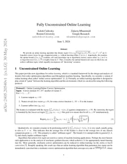 Fully Unconstrained Online Learning