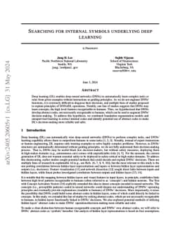 Searching for internal symbols underlying deep learning