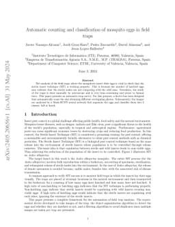 Automatic Counting and Classification of Mosquito Eggs in Field Traps