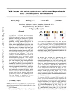 i$^2$VAE: Interest Information Augmentation with Variational Regularizers for Cross-Domain Sequential Recommendation
