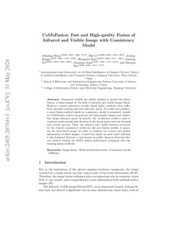 CoMoFusion: Fast and High-quality Fusion of Infrared and Visible Image
  with Consistency Model
