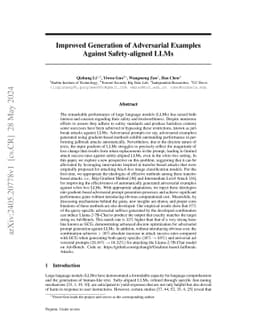 Improved Generation of Adversarial Examples Against Safety-aligned LLMs