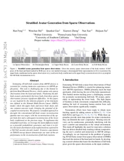 Stratified Avatar Generation from Sparse Observations