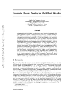 Automatic Channel Pruning for Multi-Head Attention