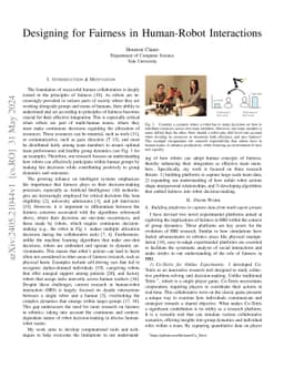Designing for Fairness in Human-Robot Interactions