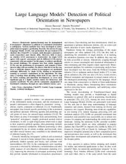 Large Language Models' Detection of Political Orientation in Newspapers