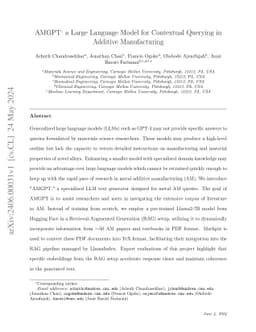 AMGPT: a Large Language Model for Contextual Querying in Additive
  Manufacturing