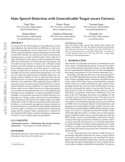 Hate Speech Detection with Generalizable Target-aware Fairness