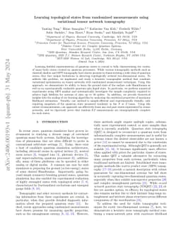Learning topological states from randomized measurements using
  variational tensor network tomography